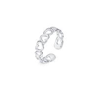 Amberta Anello Piede per Donna in Argento Sterling 925 Regolabile | Gioielli Estivi Donna Onda Cuore Fiore Delfino Corona: Cuore
