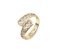 Amberta Anello Serpente in Oro Italiano 9 o 14 Carati per Donna | Anello Oro Donna Giallo e Bianco Massiccio Fatto a Mano | Gioiello Regalo Elegante Made in Italy: Taglia 10