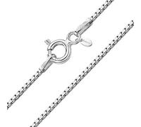 Amberta Catenina Collana da Donna in Argento Sterling 925 Maglia Veneziana 0.8 mm: Lunghezza 40 cm