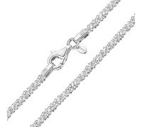 Amberta Collana Diamantata in Argento Sterling 925 per Donna - Collana Popcorn in Argento 1.7mm: 40 cm