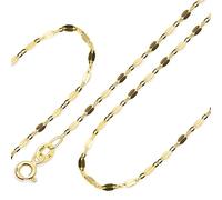 Amberta Collana Oro Donna 9K 14K Vero 375 585 | Catenina Oro Donna Sottile Delicata 40/45/50 cm | Girocollo Diamantato Singapore Bicolore Popcorn: 45 cm Diamantata 14 Carati
