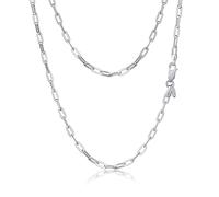 Amberta Collanina a Maglia Rettangolare da Donna in Argento Sterling 925: 3 mm 60 cm Regolabile