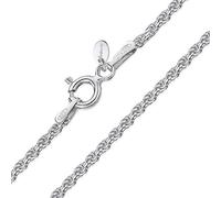 Amberta® Gioielli - Collanina - Catenina Argento Sterling 925 - Modello Corda - Larghezza 1.5 mm - Lunghezza: 40 45 50 55 60 cm (45cm)