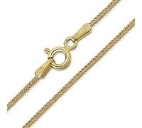 Amberta® Gioielli - Collanina - Catenina Argento Sterling 925 - Placcato Oro 18K - Modello Barbazzale - Larghezza 1.3 mm - Lunghezza: 40 45 50 55 60 70 cm