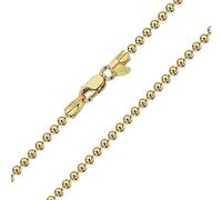 Amberta® Gioielli - Collanina - Catenina Argento Sterling 925 - Placcato Oro 18K - Modello Sfere - Larghezza 2 mm - Lunghezza: 40 45 50 55 60 70 cm (50cm)