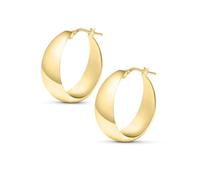 Amberta Orecchini a Cerchio Spessi in Argento Sterling 925 da Donna: Orecchini a Cerchio Chunky Placcati Oro 25 mm