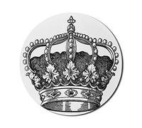 Ambesonne Queen Tappetino per mouse per computer, antico regno della corona reale, imperatore, sovrano, zar, autorità monarchia, rotondo, antiscivolo, in gomma spessa, moderno, da gioco, 20,3 cm