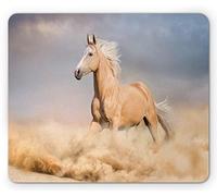 Ambesonne Tappetino per il mouse, motivo: cavalli Palomino in sabbia deserto biondo capelli maschili Power Wild Animal, tappetino per mouse rettangolare in gomma antiscivolo, dimensioni standard