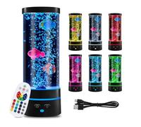 Ambesty Lampada lavica a bolla a LED per acquario, lampada lava a LED con telecomando, lampada a bolle con telecomando, 16 colori e 4 modalità, lampada lava per acquario, per casa, camera da letto