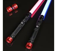 Ambesty Spada Laser RGB 15 Colori, Spada Laser Ricaricabile USB con Maniglia in Lega di Alluminio, modalità Suoni Duello Spada Laser Giocattolo per Bambini, Feste di Halloween, Cosplay