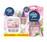 Ambi Pur 3Volution Profumatore Ambienti Diffusore 4 Ricariche Giglio Tecnologia