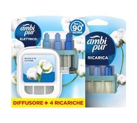Ambi Pur 3Volution Profumatore, Diffusore + 4 Ricariche Nuvole Cotone.