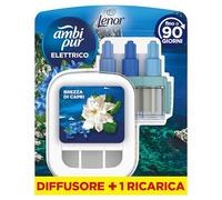 Ambi Pur 3Volution Profumatore Elettrico, Diffusore Lenor Brezza di Capri | Deodorante per Casa, Durata Fino a 90 Giorni per Ricarica, Tecnologia per Catturare ed Eliminare Gli Odori, Dona Freschezza