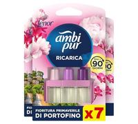 Ambi Pur 3Volution Profumatore per Ambienti, 7 Ricariche per Diffurore Elettrico, Fragranza Lenor Fioritura di Portofino, Tecnologia Elimina Odori, Fino a 90 Giorni di Profumo per Ricarica