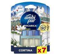 Ambi Pur 3Volution Profumatore per Ambienti, Ricariche per Diffusore Elettrico, Fragranza Cortina, tecnologia Elimina Odori, Fino a 90 Giorni di Profumo per Ricarica