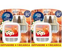 Ambi Pur 3Volution Starter Kit Diffusore Elettrico Per Ambienti Programma Intelligente 20 ml Arancia e Cannella, 3 Fragranze Che Si Alternano Per Combattere Gli Odori (Confezione da 2)