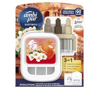 Ambi Pur 3Volution Starter Kit Diffusore Elettrico Per Ambienti Programma Intelligente 20 ml Arancia e Cannella, 3 Fragranze Che Si Alternano Per Combattere Gli Odori