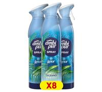 Ambi Pur Bagno Profumatore Per Ambienti, 8 Profumatori Bagno, Fragranza Brezza di Capri, Oceano, Diffusore Ambiente Con Tecnologia Elimina Odori, Durata Fino a 50 Giorni Per Profumatore