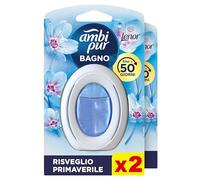 Ambi Pur Bagno Profumatore per Ambienti ad Azione Continua, 2 pezzi, Lenor Risveglio Primaverile, Eliminazione e Prevenzione degli Odori, fino a 50 giorni di Profumo (Confezione da 6)
