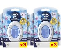 Ambi Pur Deodorante Ambiente Bagno Ad Azione Continua, Lenor Risveglio Primaverile, 3 Pezzi (Confezione da 2)