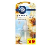 Ambi Pur Mono Profumatore Elettrico, Elimina Odore, 9 Ricariche, Lenor Oro