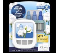 Ambi Pur Nuvole di Cotone 3Volution Starter Kit Deodorante Per Ambienti Con Diffusore Elettrico Programma Intelligente 20ml, 3 Diverse Fragranze Per Combattere Gli Odori