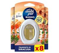 Ambi Pur Profumatore Bagno, Elimina Odori, 8 Pezzi, Profumo di Arancia