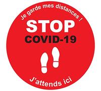 Ambiance - Adesivo con col-floor-SAND-005_50x50CM STICKER, rotondo per pavimento Stop