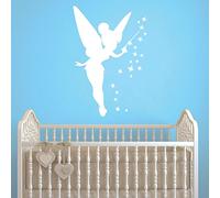 ambiance-live Adesivo da parete Fata e stelle - 75 x 50 cm, Bianco