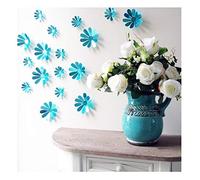 Ambiance-Live Confezione di 12 Fiori 3D Chic Adesivi a Specchio, Blu