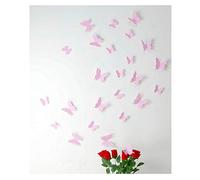 Ambiance Sticker 3D-Papillons-Pink Parete, Rosa, 12 Adesivi