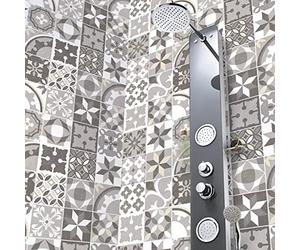Ambiance Sticker Adesivi Autoadesivi, Decorazioni Murali, Adesivi per Piastrelle per Bagno e Cucina Cementine Azulejos Vasco- 24 Piastrelle Adesive 10 x 10 cm