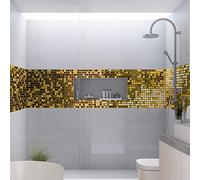 Ambiance Sticker Adesivi Autoadesivi, Decorazioni Murali, Adesivi per Piastrelle per Bagno e Cucina Effet Doré - 6 Piastrelle Adesive 10 x 60 cm