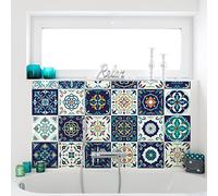 Ambiance Sticker Adesivi Autoadesivi, Decorazioni Murali, Adesivi per Piastrelle per Bagno e Cucina Forli - 30 Piastrelle Adesive 10 x 10 cm