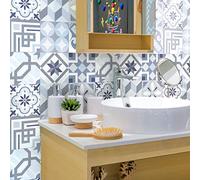 Ambiance Sticker Adesivi Autoadesivi, Decorazioni Murali, Adesivi per Piastrelle per Bagno e Cucina Geronimo - 9 Piastrelle Adesive 15 x 15 cm