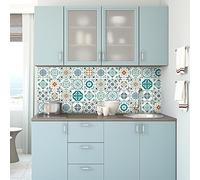 Ambiance Sticker Adesivi Autoadesivi, Decorazioni Murali, Adesivi per Piastrelle per Bagno e Cucina Malaga - 30 Piastrelle Adesive 15 x 15 cm