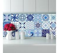 Ambiance Sticker Adesivi Autoadesivi, Decorazioni Murali, Adesivi per Piastrelle per Bagno e Cucina Madère - 30 Piastrelle Adesive 20 x 20 cm