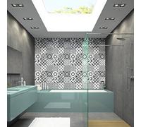 Ambiance Sticker Adesivi Autoadesivi, Decorazioni Murali, Adesivi per Piastrelle per Bagno e Cucina Nuances de Gris Sotchi - 9 Piastrelle Adesive 15 x 15 cm