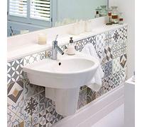 Ambiance Sticker Adesivi Autoadesivi, Decorazioni Murali, Adesivi per Piastrelle per Bagno e Cucina Ornements Sobres - 24 Piastrelle Adesive 20 x 20 cm