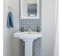 Ambiance Sticker Adesivi Autoadesivi, Decorazioni Murali, Adesivi per Piastrelle per Bagno e Cucina Piastrelle Azulejo Gregorio- 24 Piastrelle Adesive 10 x 10 cm