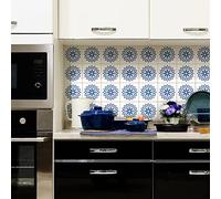 Ambiance Sticker Adesivi Autoadesivi, Decorazioni Murali, Adesivi per Piastrelle per Bagno e Cucina Piastrelle Bohème Nayelie - 24 Piastrelle Adesive 10 x 10 cm