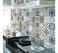 Ambiance Sticker Adesivi Autoadesivi, Decorazioni Murali, Adesivi per Piastrelle per Bagno e Cucina Piastrelle Alionsa- 24 Piastrelle Adesive 10 x 10 cm