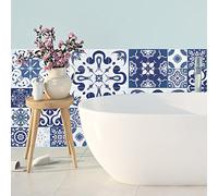 Ambiance Sticker Adesivi Autoadesivi, Decorazioni Murali, Adesivi per Piastrelle per Bagno e Cucina Polka - 30 Piastrelle Adesive 15 x 15 cm