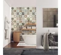 Ambiance Sticker Adesivi Autoadesivi, Decorazioni Murali, Adesivi per Piastrelle per Bagno e Cucina Rumba - 24 Piastrelle Adesive 15 x 15 cm