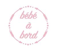 Ambiance Sticker Adesivo per auto con bordo rosa in polvere, altezza 15 x larghezza 15 cm