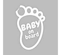 Ambiance Sticker Adesivo per auto, vetri auto per bambini, con impronta, bianco, altezza 20 x larghezza 15 cm