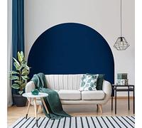 Ambiance Sticker Adesivo per letto a testa di letto, motivo: arco da parete, grande carta da parati a metà cerchio per decorazione soggiorno e camera da letto, 115 x 115 cm, blu scuro