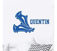 Ambiance Sticker Adesivo Personalizzabile con Nome e Nome Personalizzabile, Decorazione da Parete per Camera dei Bambini, 2 Fogli da 25 x 25 cm e 60 x 25 cm, Blu Marino