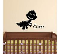 Ambiance Sticker Adesivo Personalizzabile con Nome e Nome Personalizzabile, Decorazione da Parete per Camera dei Bambini, 2 Fogli da 25 x 25 cm e 40 x 25 cm, Colore: Nero