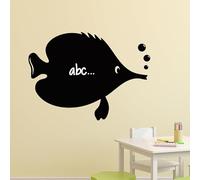 Ambiance Sticker Ardesia - Adesivo da parete trasparente con cartone animato pesce, 65 x 90 cm